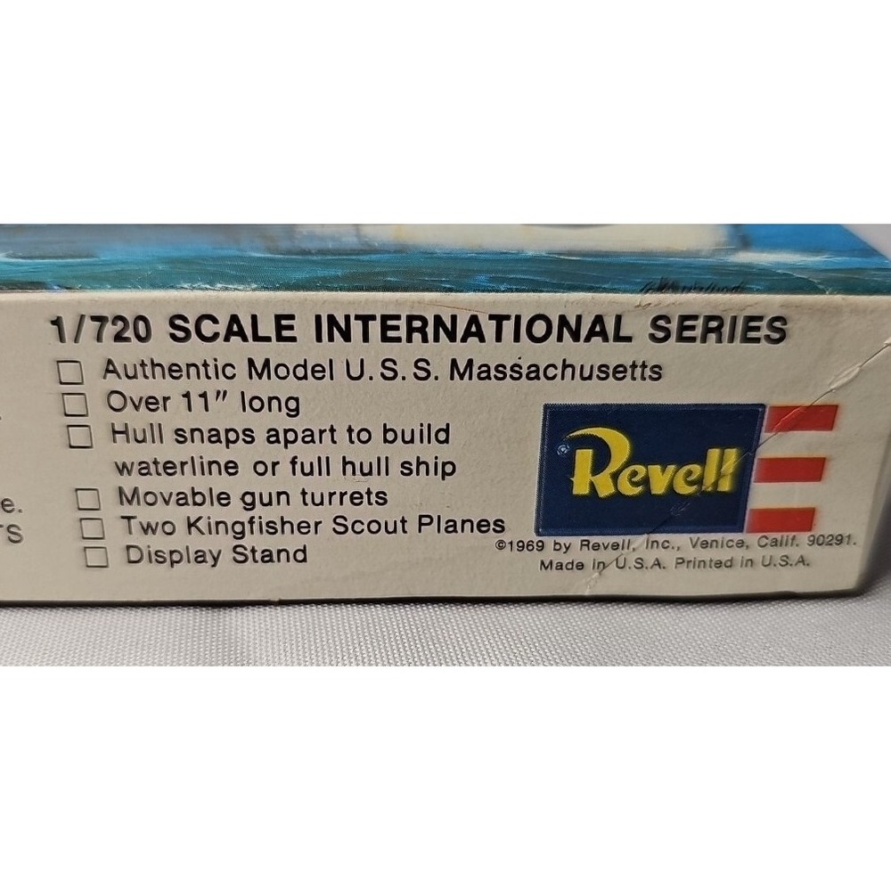 Battleship USS Massachusetts Revell H485 1/720 Scale 1969 VTG Never Assembled - Picture 5 of 8